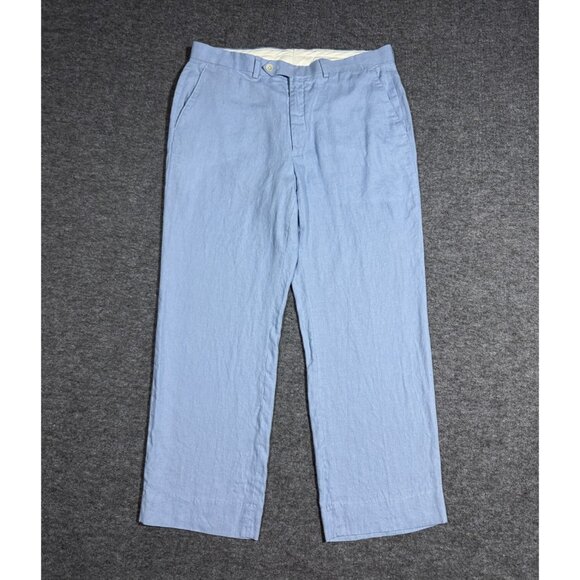 Lauren Ralph Lauren Mens Classic-Fit Linen Pants 34W x 28L Sky Light Blue - Picture 1 of 8